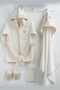 Balloon Bear Embroidered Organic Newborn Baby Towel Bathrobe Set Organic - Baby Birth Gift