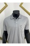 Ercan Men's Large Size Polo Neck Short Sleeve Pocket Gray Color T-Shirt 0170 - 3