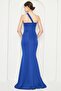 Cobalt Blue Flexible Diver Fabric Cross Collar Strap Design Evening Dress 582211 - 4