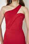 Red Flexible Diving Fabric Cross Neck Strap Design Evening Dress 582211 - 2