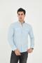 Double Pocket Flap Lycra Cotton Linen Texture Slim Fit Men's Shirt - 4