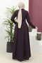 Twisted Belted Woven Fabric Seasonal Mevlana Ferace - Plum / F0131 - 3
