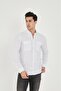 Double Pocket Flap Lycra Cotton Linen Texture Slim Fit Men's Shirt - 2