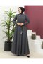 Twist Belted Woven Fabric Seasonal Mevlana Ferace - Anthracite / F0131 - 3