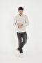 Double Pocket Flap Lycra Cotton Linen Texture Slim Fit Men's Shirt - 4