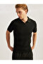Polo V-Neck Textured Short Sleeve Knitwear T-Shirt - 2