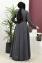 Twist Belted Woven Fabric Seasonal Mevlana Ferace - Anthracite / F0131 - 4