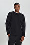 Men's Black Slim Fit Slim Fit Crew Neck Long Sleeve Stretchy T-Shirt