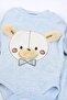 Newborn Baby Boy Teddy Bear Detailed 3 Piece Bodysuit Set - 3