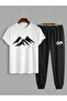 Men's Printed Tracksuit Set - T-Shirt and Sweatpants Set - 2