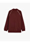 Long Sleeve Cotton Blended Pocket Detailed Ribbed Zipper Sweatshirt - 2