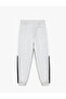 Lace-Up Waist Cotton Blended Color-Blocked Raster Jogger Sweatpants - 4