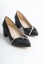 Women's Thick Heeled Pointed Toe Classic Stone Evening Dress Shoes - 4