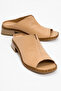 Aberin Women's Leather Sandals - Caramel Color - 5