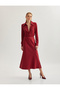 Standard Waist Midi Length A-Line Satin Skirt