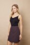 Women's Lightweight Lycra Fabric High Waist Wrap Double Breasted Lightweight Mini Pencil Skirt-Coffee - 4
