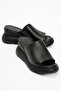 Adeni Women's Leather Slippers Black