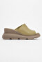 Adeni Women's Genuine Leather Wedge Heel Slippers Green - 5
