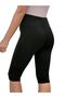 Black Adjustable Waist Lycra Combed Women's Maternity Leggings Capri - 3