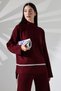 Stretchy Knitwear Oversized Sweater and High Waist Wide Leg Pants with Stripe Black Bottom Top Knitwear Set - 6