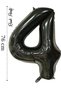 Foil Balloon 4 Number Helium Balloon 76 cm Black Color - 4 Years Old Balloon - 4 Number Balloon - 34 Inch