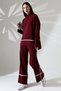 Stretchy Knitwear Oversized Sweater and High Waist Wide Leg Pants with Stripe Black Bottom Top Knitwear Set - 5