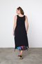 Women's Black Blue Round Neck Two Layers Print Print Sleeveless Dress - 8