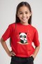 Mother Panda Printed Girls' Short Sleeve T-Shirt