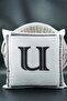 Letter Throw Pillow Cover Velvet 43X43 cm Double Sided Letter U Cat Patterned Marriage Proposal Birthday