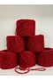 Knitting Yarn Moher Acrylic Gazzal Red Black Boucle Looped Visual Net 600Gr - 2