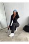 Women's Zipper Detailed Wide Leg Leggings Crop Modal Fabric Sports Set New Season - 4