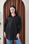 Kadın Oversize Basic Salaş Gömlek -Siyah KAT2036 - 3