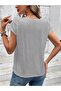 Women's Heart Printed V-Neck Loose Oversize T-Shirt - 3