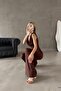 Brown Sandy Fabric Padded Belt Detail Jumpsuit - 2