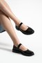 Black Patent Leather Women's Daily Comfortable Ergonomic Shoes Mary Jane Soft Sole - 2