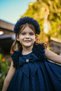 Girl's Evening Dress with Crown Accessory, Shoulder Ruffle Detail, Glitter and Bow, Girl's Birthday and Party Dress E - 3