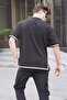 Black Crew Neck Striped T-Shirt 6097 - 2