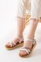 730-015 White Garni Orthopedic Genuine Leather Wedge Women's Sandals - 3