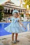 Girl's Evening Dress with Crown Accessory, Shoulder Ruffle Detail, Glitter and Bow, Girl's Birthday and Party Dress E - 2