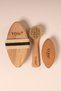 Set of 3 Natural Horsehair Cellulite Brush (Lotus) + Face Brush + Nail Brush