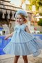 Girl's Evening Dress with Crown Accessory, Shoulder Ruffle Detail, Glitter and Bow, Girl's Birthday and Party Dress E - 3