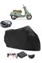 Vespa GTS 300 Back Bag Compatible Black Motorcycle Tarpaulin Waterproof Durable Fabric