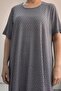 Navy blue floral print short-sleeved combed cotton Viscose Dress - 2