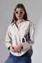 Women's Shirt Beige Stone Color Oversize Relaxed Fit Poplin Fabric Shirt - 5