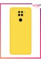 Yellow Liquid Inside Velvet Silicone Case for Xiaomi Redmi Note 9
