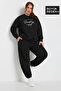 Women's Handwritten Brooklyn Printed Large Size Slim Crew Neck Swatshirt Spr25Bswk59