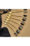 BLACK BUTTERFLY PATTERN GOLD 6-PIECE TEASPOON STAINLESS STEEL