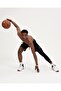Basketball Single Leg Long 3/4 Sports Leggings Left Long Black White - 5