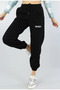 Black Nasa Women's Black High Waisted Jogger Sweatpants