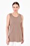 Women's Strappy Combed Cotton T-shirt Mink - 8